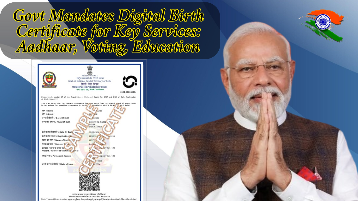 Govt Mandates Digital Birth Certificate for Key Services: Aadhaar, Voting, Education